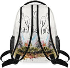 Backpacks France Paris Eiffel Tower House School Bag Student Bookbag Adjustable - Image 4
