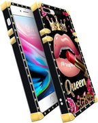 Compatible with iPhone 8 Plus 7 Plus Case, Glitter Red Rose Queen Leopard - Image 3