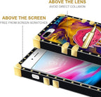 Compatible with iPhone 8 7 SE Case, Cool Corlorful Lip Marble Luxury Golden - Image 7