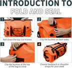 80L Dry Bag Large Waterproof Bag Roll-Top Heavy Duty Fishing Duffel Bag - Image 5