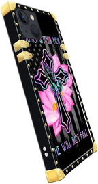 Compatible with iPhone 14 Case, Praying Cross Hands Luxury Golden Decoration - Image 4