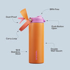 Insulated Water Bottle with Straw - Image 4