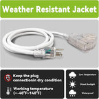 EP 12FT 12 Gauge Heavy Duty Extension Cord, 15A 125V 1875W, 3 Outlet - Image 5