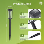 Philips 8 Packs Solar Pathway Lights Outdoor, Glass Metal Led Garden Landscape - Image 4