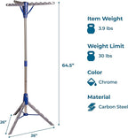 Honey-Can-Do 64-Inch Steel Tripod Clothes Drying Rack, Foldable Collapsible - Image 5