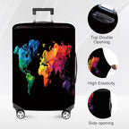 ANNA QUEEN Geometric World Map Travel Luggage Cover -Stretchable Airplane - Image 2
