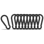 Small Carabiner Clip Hook, 1.97 inch 10 pcs Black Heavy Duty Spring Snap Hook by KINLINK