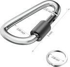 sprookber 3" Locking Carabiners | Keychain Carbineers D Ring Key Clip Spring - Image 2