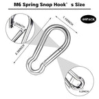 2.36'' Carabiner Clips, 1/4 Inch Heavy Duty Galvanized Steel Spring Snap Hook - Image 2
