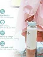 Coolflask Water Bottle with Straw, 32 oz Insulated Metal Water Flask with Straw - Image 5