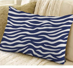 EKOBLA Zebra Stripe 12x20 Pillow Case Distressed Navy Blue White Animal Skin - Image 2