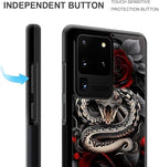 for Samsung Galaxy S20 Ultra Case, Entwined Rose Snake Pattern Graphic Design - Image 4