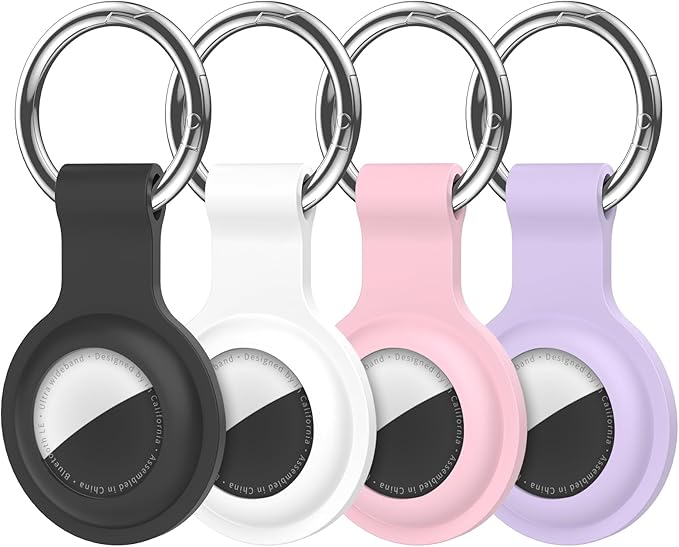 Compatible with AirTag Holder Case Keychain 4 Pack, by HATALKIN