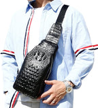 Hebetag Leather Sling Bag Crossbody Backpack - Image 4