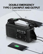 Emergency Crank Radio, 20000mAh / 74000mWh Solar Hand Crank Weather Radio - Image 3