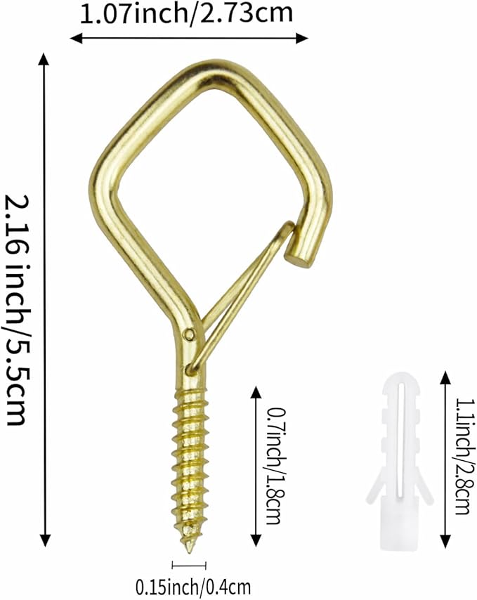15 Pcs Gold Eye Hooks Screw Heavy Duty, Ceiling Hooks - Image 2