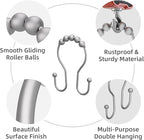 Shower Curtain Hooks Silver, Bathway Shower Curtain Rings Rust Proof, Shower - Image 2