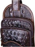Hebetag Crocodile Genuine Leather Sling Crossbody Bag - Image 6