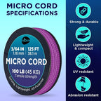 TECEUM Micro Paracord – 1.18 mm X 125 ft – Micro Utility Cord – Thin Braided - Image 4
