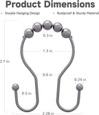 Bathway Shower Curtain Hooks, Shower Curtain Rings Rust Proof Double Hook - Image 4