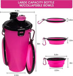 Dog Travel Water Bottle W/Collapsible Bowls - Image 3