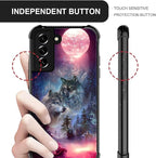 for Samsung Galaxy S22 Case, Star Two Wolfs Howling Pattern Graphic Design Girl - Image 4