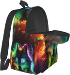 cfpolar 17 Inch Backpack Galaxy Colorful Wolf Laptop Bag Shoulder Bag School - Image 8