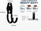 Garage Hooks Heavy Duty, 6 Pack Small Round Steel Garage Storage Hooks - Image 2