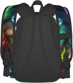 cfpolar 17 Inch Backpack Galaxy Colorful Wolf Laptop Bag Shoulder Bag School - Image 3