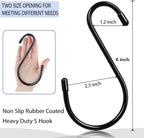 DINGEE 12 Pack 6 Inch Large S Hooks, Heavy Duty Vinyl Coated Non-Slip Metal - Image 2