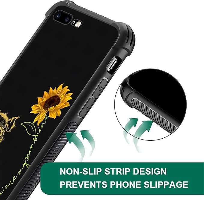 Case for iPhone 7 Plus/8 Plus, Soft Silicone Hard Acrylic Protection, Sunshine - Image 3