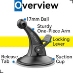 for Garmin GPS Car Mount 2 Pack Replacement Non-Sticky Suction Cup 17mm Ball - Image 8