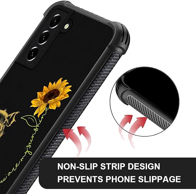 for Samsung Galaxy S22 Case, Pig Sunflower Yellow Sunshine Pattern Graphic - Image 4