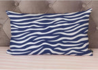 EKOBLA Zebra Stripe 12x20 Pillow Case Distressed Navy Blue White Animal Skin - Image 4
