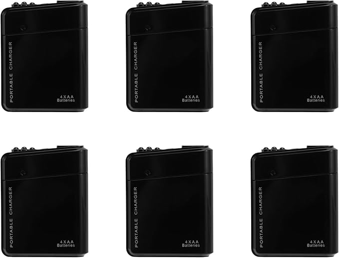 6pcs Black 4X AA Battery Portable Emergency Power Charger USB by Unknown