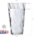 US Acrylic Optix Plastic Reusable Drinking Glasses 26oz Iced-Tea Cups in Clear - Image 5