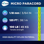 TECEUM Micro Paracord – 1.18 mm X 125 ft – Micro Utility Cord – Thin Braided - Image 2