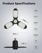 toberich LED Garage Light Bulbs 6 Pack, 8000LM Shop Lights - Image 6