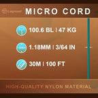 Micro Paracord, 1.18mm x 100ft Thin Mini Utility Braided Small Paracord - Image 2