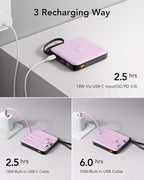 VRURC Portable Charger with Built-in Cable, 10000mAh 22.5W Fast Charging USB C - Image 8