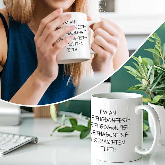 RZHV I Am Orthodawntist I Straighten Teeth 11 Oz Novelty Mug, Funny Coffee Mug - Image 4