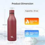 Insulated Water Bottle with Strap, 25 oz Double Wall Stainless Steel Vacuum - Image 2