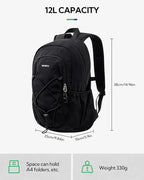 WATERFLY 12L Small Hiking Backpack: Day Pack Lightweight Travel Bag Camping - Image 2