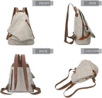 KL928 PU Leather Vintage Backpack – Large Casual Daypack Outdoor Travel - Image 9