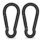Large Carabiner Clip Hook, 4 inch 2 pcs Black Heavy Duty Spring Snap Hook Key by KINLINK