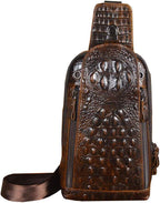 Hebetag Crocodile Genuine Leather Sling Bag Backpack - Image 3