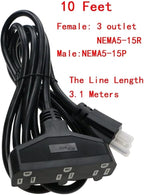 3 Outlet Extension Power Cord 105℃ Temperature Resistant Waterproof Cable 14AWG - Image 7