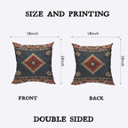 TKS MITLAN Southwest Diamond Blue Red Pillow Covers 18 x 18 Inch Indian Style - Image 2