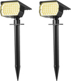 WENATY Solar Spot Lights Outdoor Waterproof IP65, 2 Pack Landscape Spotlights by WENATY