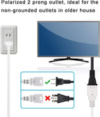 5 FT Extension Cord, 18 AWG Small Polarized Male-Female Power Cable - Image 4